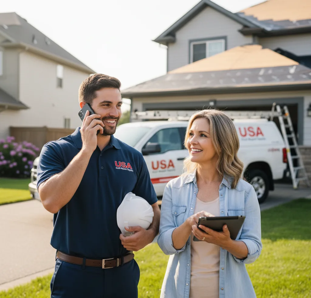 USA Roof Repair Experts customer support in Cushing